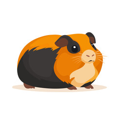 My A Simple flat 2D illustration guinea pig isolated on transparent background, vector, flat design, animation design, simple flat 2D icon, clipart, flat 2D vector, design by me. vector icon