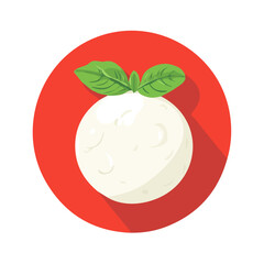 My A Simple flat 2D illustration mozzarella ball isolated on transparent background, vector, flat design, animation design, simple flat 2D icon, clipart, flat 2D, design by me. My vector