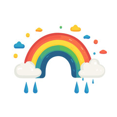 My A Simple flat 2D illustration icon rainbow isolated on transparent background, vector, flat design, animation design, simple flat 2D icon, clipart, flat 2D vector, design by me. vector