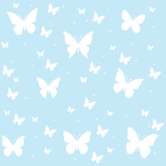 Butterfly Pattern Design With White and Blue 
