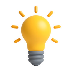 3D lightbulb glows on a black background, suggesting a brilliant idea or creative inspiration