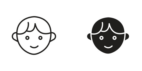 Child face icon Design Illustrations. editable web icons