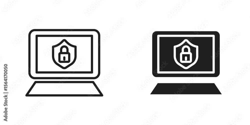Poster computer security icon design illustrations. editable web icons