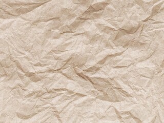 Brown crumpled paper pattern. Crumpled old brown vintage paper surface texture for background....