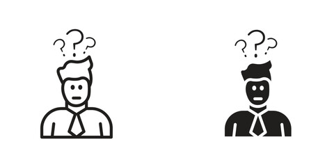 Curious human icon Design Illustrations. editable web icons