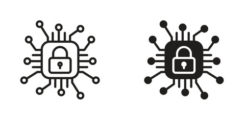 Cyber security icon Design Illustrations. editable web icons