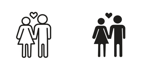 Girlfriend icon Design Illustrations. editable web icons