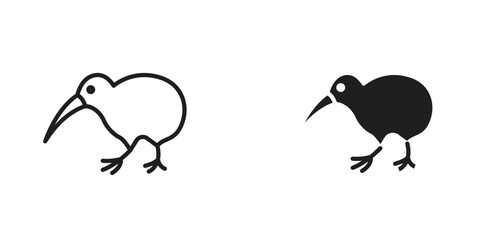 Kiwi bird icon Design Illustrations. editable web icons