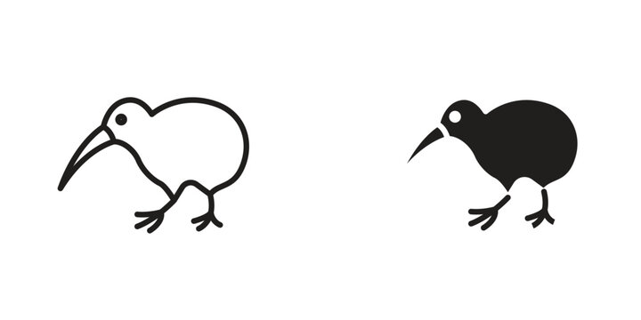 Kiwi bird icon Design Illustrations. editable web icons