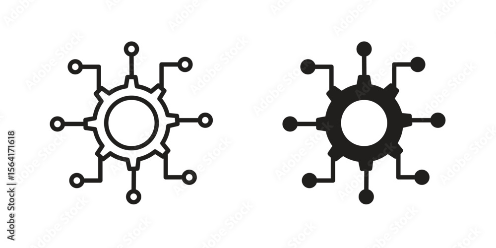 Poster microservices icon design illustrations. editable web icons