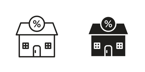 Mortgage rate icon Design Illustrations. editable web icons