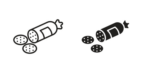 Salami icon Design Illustrations. editable web icons