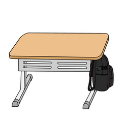 책상에 걸린 책가방