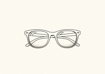 Fototapeta premium Stylish Eyeglasses Illustration. Elegant monochrome eyewear art symbolizing vision, intellect, and refined taste. This design is perfect for clarity themes.
