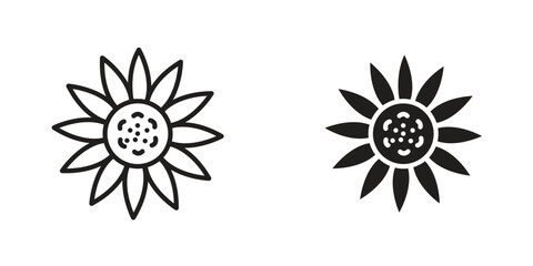 Sunflower icon Design Illustrations. editable web icons