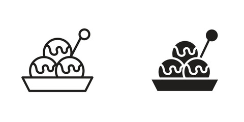 Takoyaki icon Design Illustrations. editable web icons