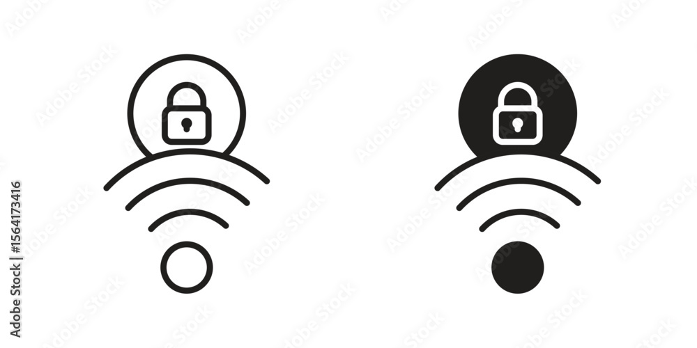 Poster wifi security icon design illustrations. editable web icons