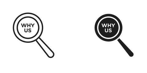 Why us icon Design Illustrations. editable web icons