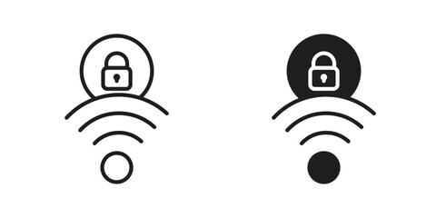 Wifi security icon Design Illustrations. editable web icons