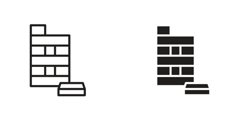 Wooden block icon Design Illustrations. editable web icons