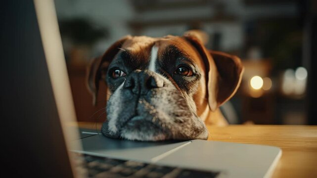 Dog Humorously Interrupting a Work-From-Home Video Call
