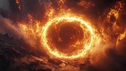 Fototapeta premium An animation of an alien portal opening, with glowing edges and intricate energy effects, cinematic depth