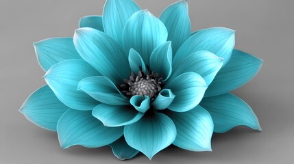 Fototapeta premium Stunning Teal Flower Closeup Macro Photography