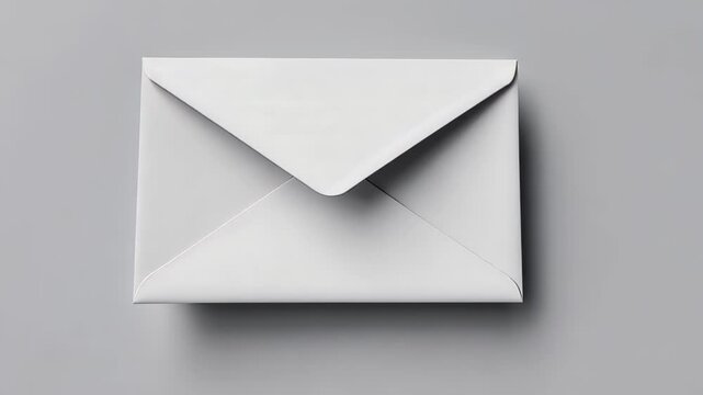 Elegant Correspondence: A close-up of a pristine, folded envelope against a neutral background, embodying the simplicity and sophistication of written communication.