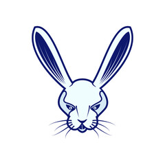 Fototapeta premium Intense, Vector Illustration of a White Rabbit Head