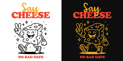 Say cheese! cheese character cartoon