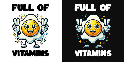 Cheerful egg: A cute cartoon egg proudly displaying a 