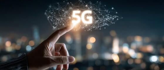 5 g network connection futuristic technology digital communication wireless speed innovation