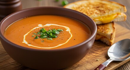 Creamy Tomato Soup with Grilled Cheese Croutons A Comfort Food Classic