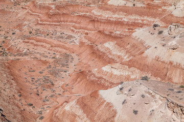 Toadstool Hoodoos Trail, Kane County, Utah geology. Entrada Sandstone with Carmel Formation, upper...