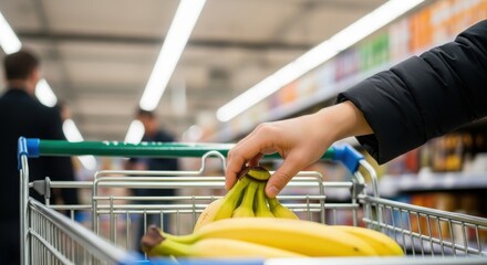 Selecting Bananas at the Grocery Store