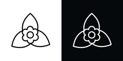 Bougainvillea icons in line style. Editable black and white strokes