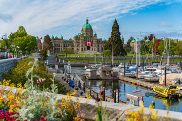 Legislative Assembly of British Columbia and Inner Harbour in Victoria, Canada