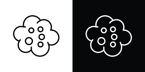 Cancer icons in line style. Editable black and white strokes