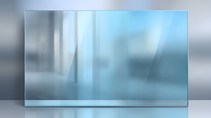 Transparent glossy plastic sheet. Clear acrylic plate. Realistic window or display reflection on a transparent backdrop.  Shiny glass panel  Stock Illustration