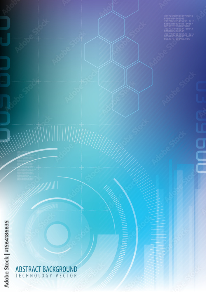 Poster abstract vector background with blue technology geometric patterns