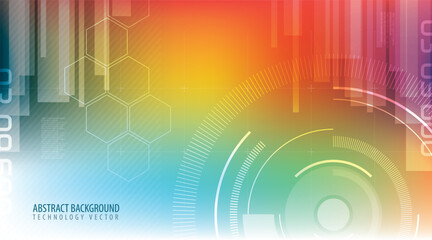 Abstract vector background with colorful technology geometric patterns