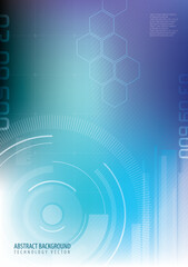 Abstract vector background with blue technology geometric patterns