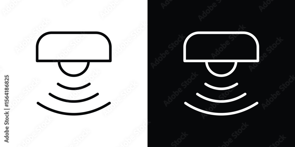 Poster motion sensor icons in line style. editable black and white strokes
