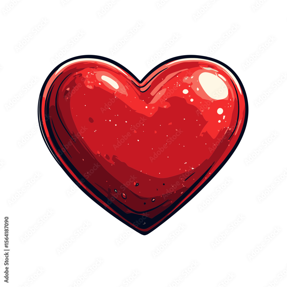 Aufkleber heart icon representing love and affection in a simple flat design suitable for various uses