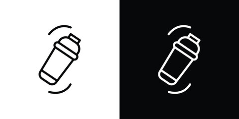 Shaker icons in line style. Editable black and white strokes