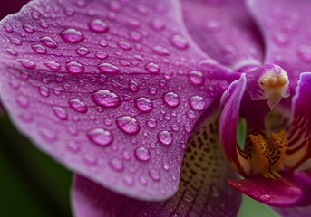 Orchid Petal Dewdrops: A Macro Photography Masterpiece