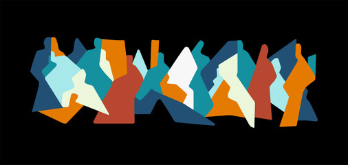 People of the future , high technology abstract futuristic background , horizontal isolated vector illustration