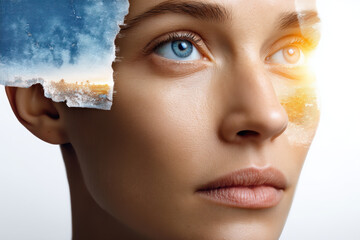 Pensive woman on world refugee day contemplates human migration rights and future of world with hope