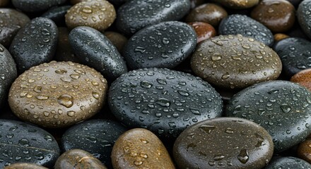 Serene Stones: A Collection of Wet River Rocks