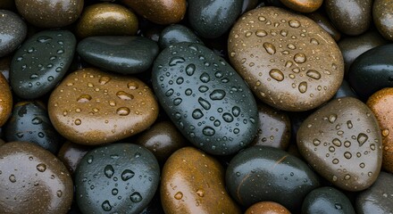 Wet Stones Background, Serenity and Tranquility